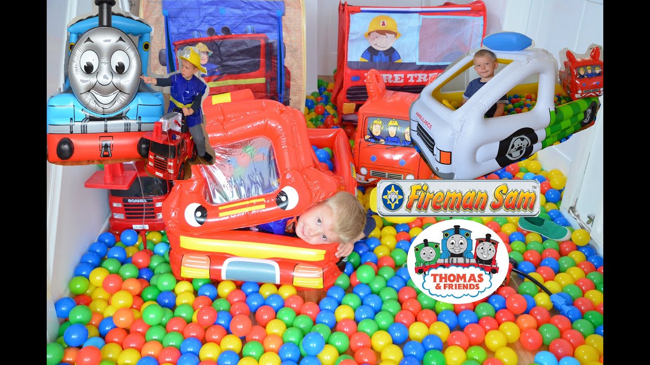 Giant Ball Pit Inflatable Compilation Fireman Sam Thomas And Friends Feuerwehrmann Sam
