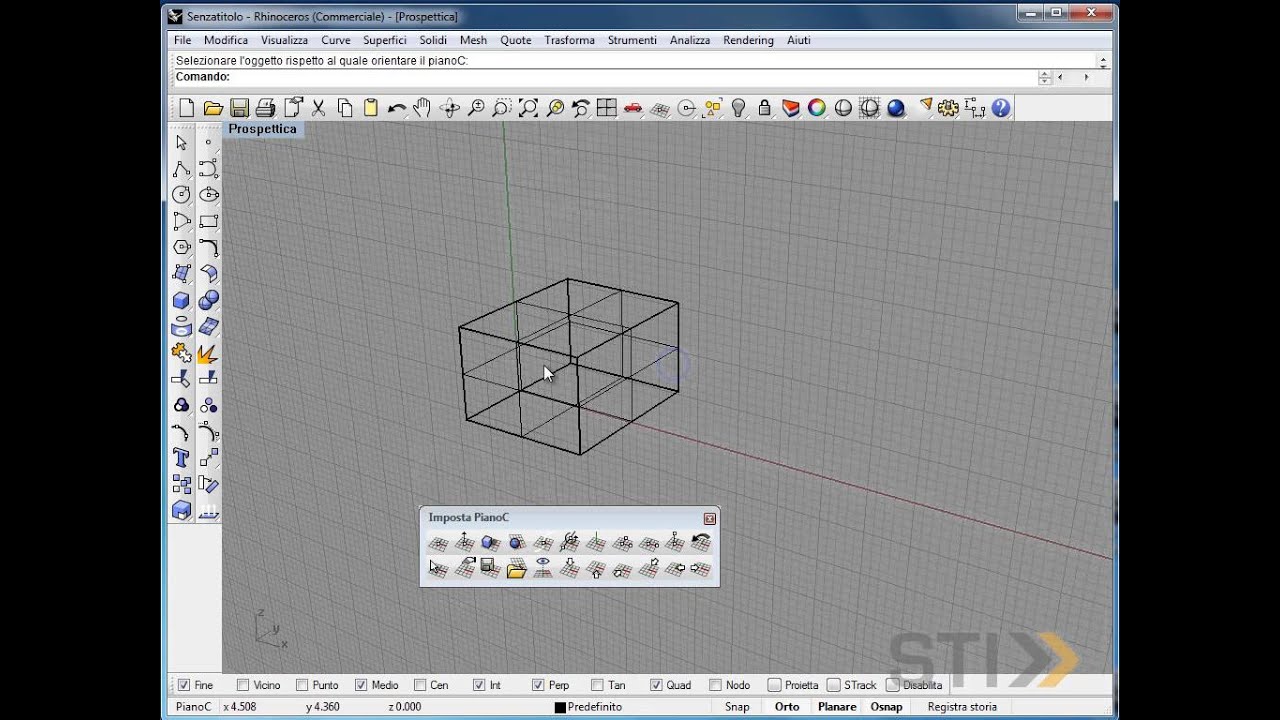 Videocorso McNeel Rhinoceros V4 - Lezione 106 - Piani di costruzione - parte prima.