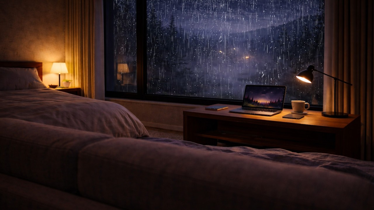 Fall Asleep Fast with Rain ASMR in a Cozy Warm Lit Study 🌧️ Anxiety Relief Sounds