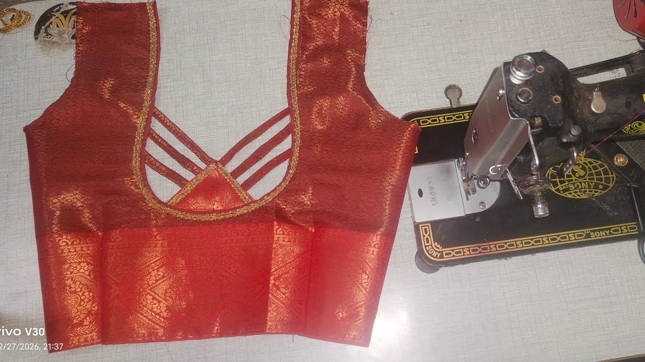  New model blouse back neck design cutting✂️ and stitching #blouse back neck design #blousedesign 