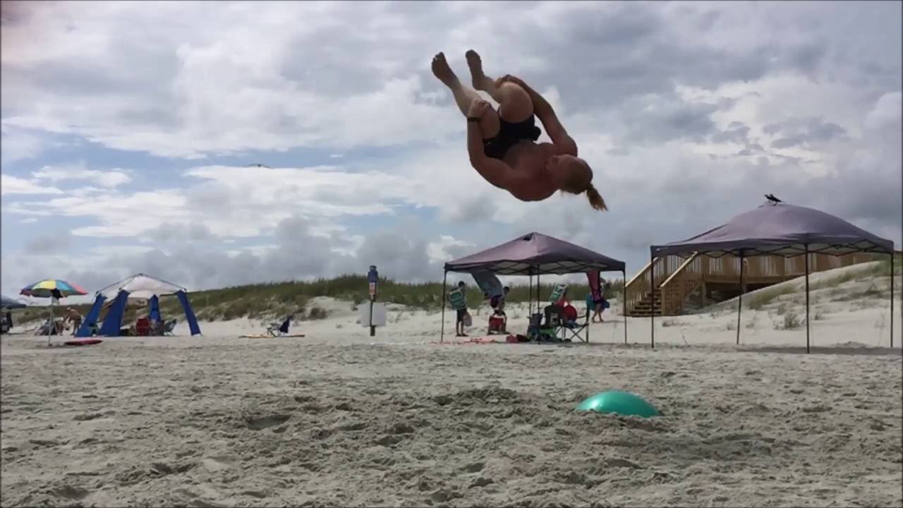 Flips At The Beach | DIY Beach Trampoline | 2016