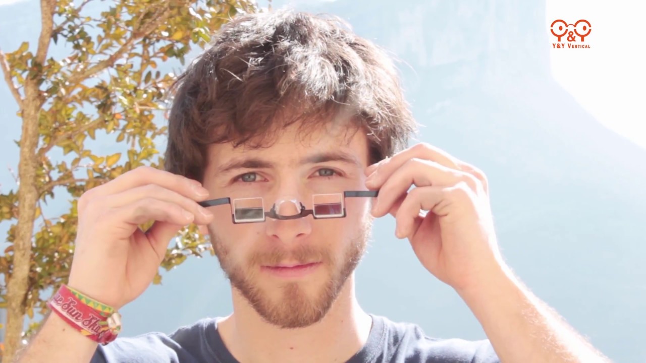 Belaying with belay glasses [rock climbing]