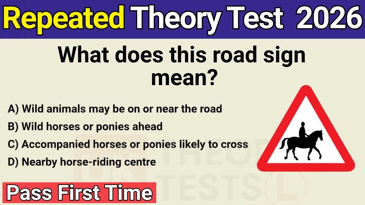 Theory Test 2026 UK Revision | Repeated Driving Theory Test 2026 UK (50 MCQs) | PASS FIRST TIME