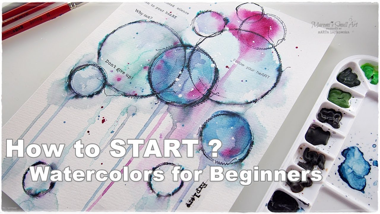 How to Start? Watercolors Abstract for Beginners #4 ♡ Maremi's Small Art ♡