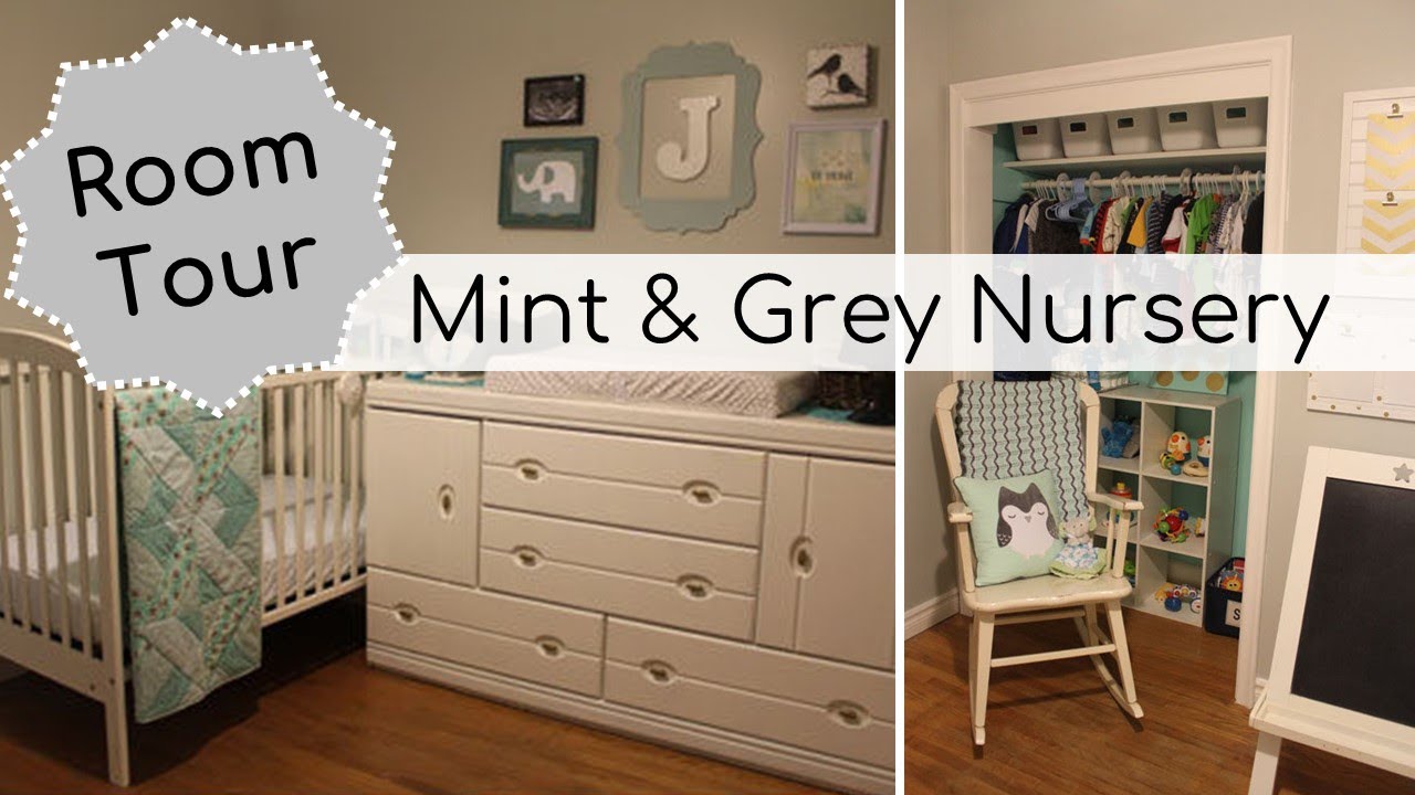 Mint & Grey DIY Nursery Tour - Baby Boy Room on a Budget