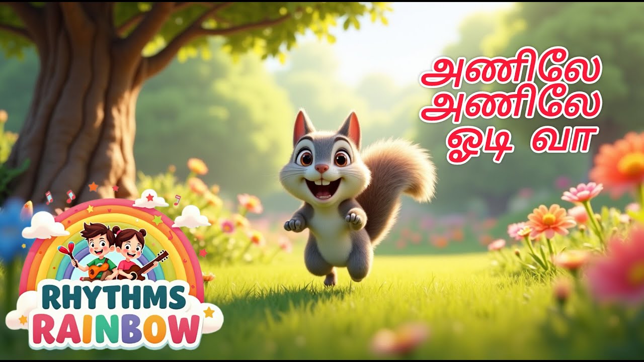 அணிலே அணிலே ஓடி வா | Tamil Kids Rhyme | Squirrel Song”