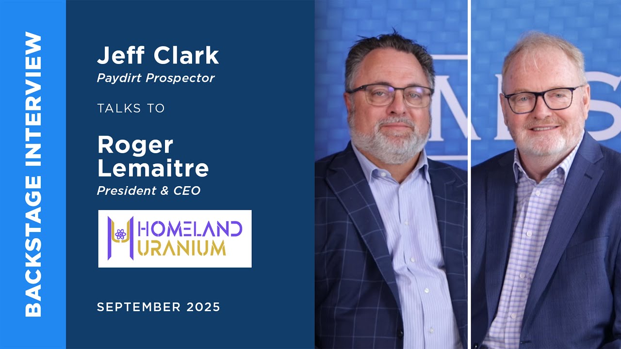 Roger Lemaitre of Homeland Uranium Corp. talks to Jeff Clark at the September Metals Investor Forum