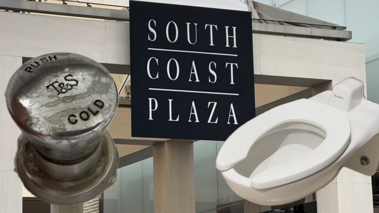 Compilation: Restrooms, Urinals, Dryers, Toilet Flushes | South Coast Plaza, Costa Mesa, California