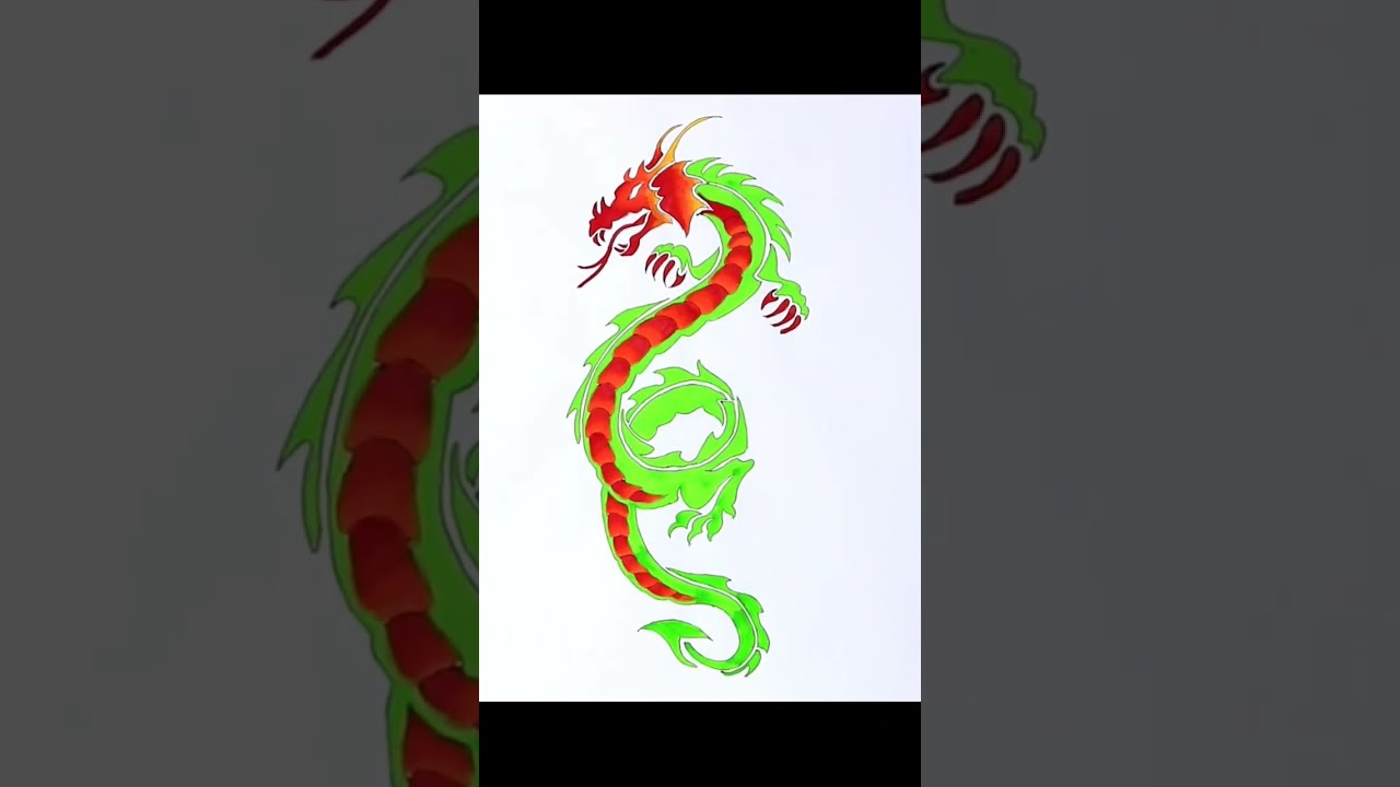 Chinese Dragon Drawing 🐲🐉#Drawing #art #dragon #ytshorts