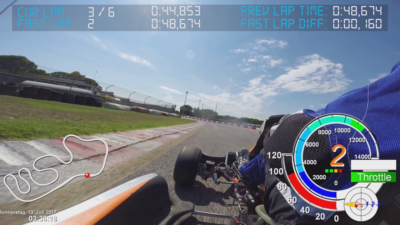 Jesolo Pista Azzurra Kart Rotax DD2 Sodi 13.07.2017 GoPro DashWare Telemetry