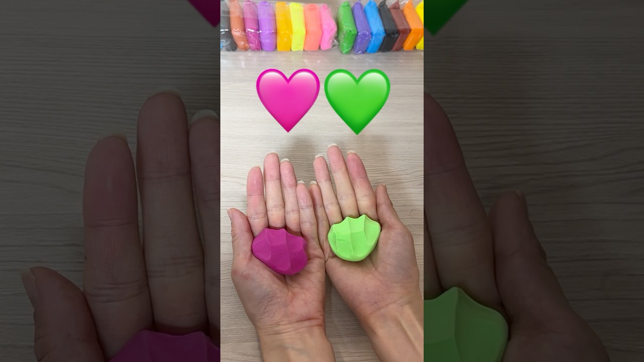 Clay Mixing Colors 💚🩷 #satisfying #clay #trending