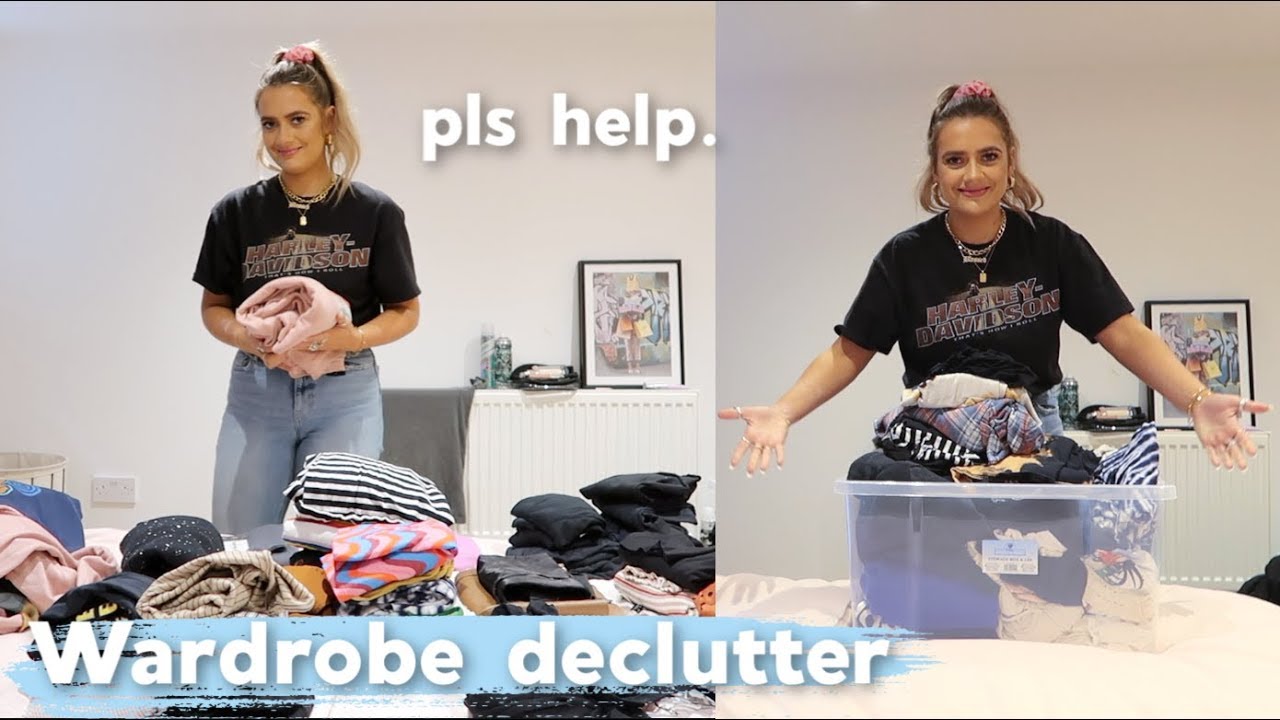 DECLUTTER MY CLOTHES WITH ME! #1 WARDROBE CLEAR OUT  | EmmasRectangle