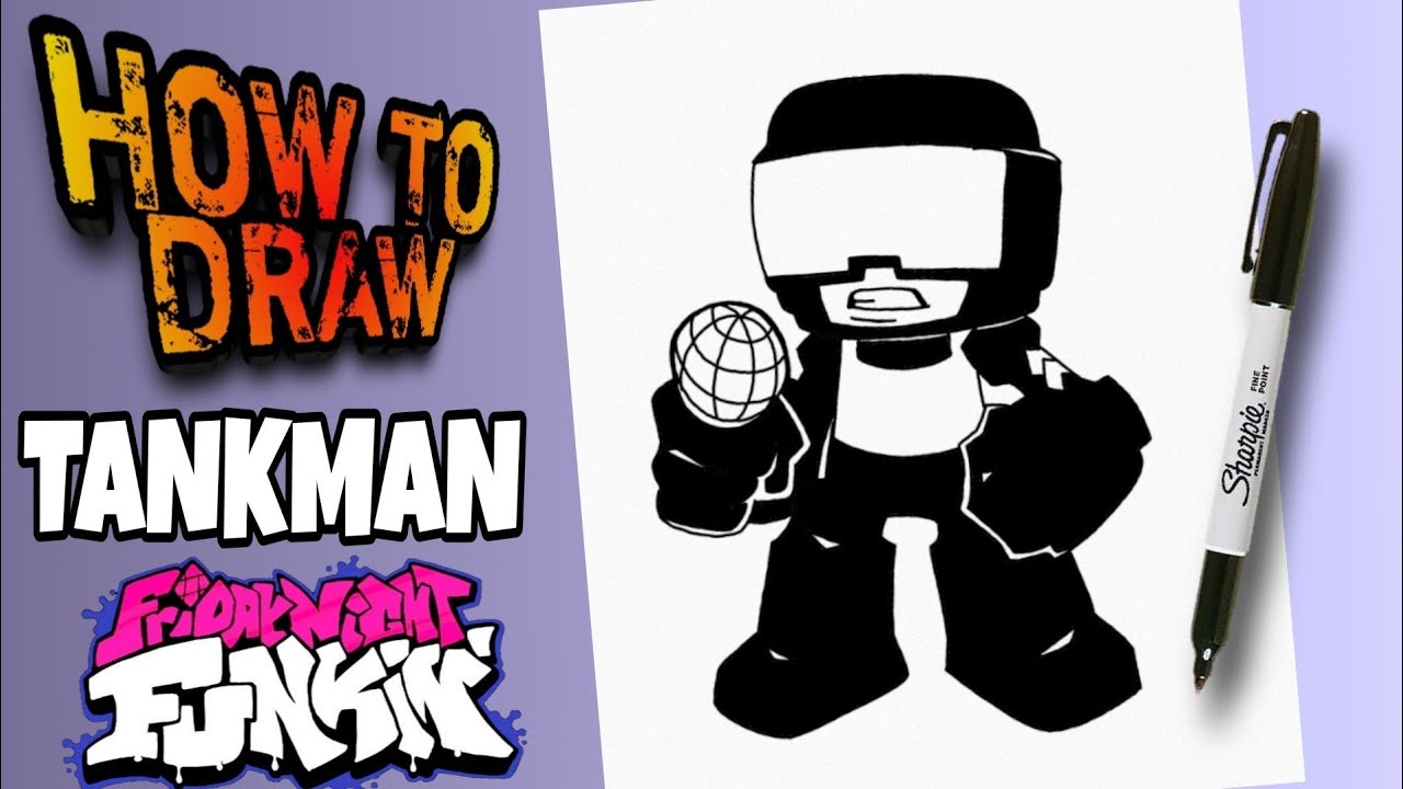 HOW TO DRAW TANKMAN FROM FRIDAY NIGHT FUNKIN | STEP BY STEP | commo dibujar a tankman de fnf