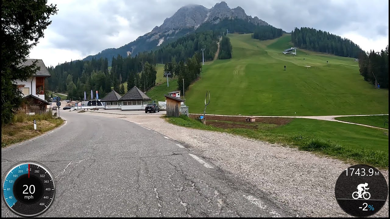 60 minute Virtual Cycling Kronplatz Dolomites with mph Garmin Display 4K Video