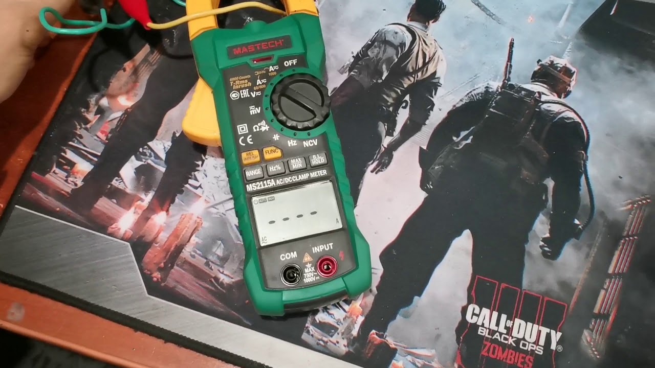пусковой ток (inrush) стартера автомобиля, клещами Mastech Ms2115a.