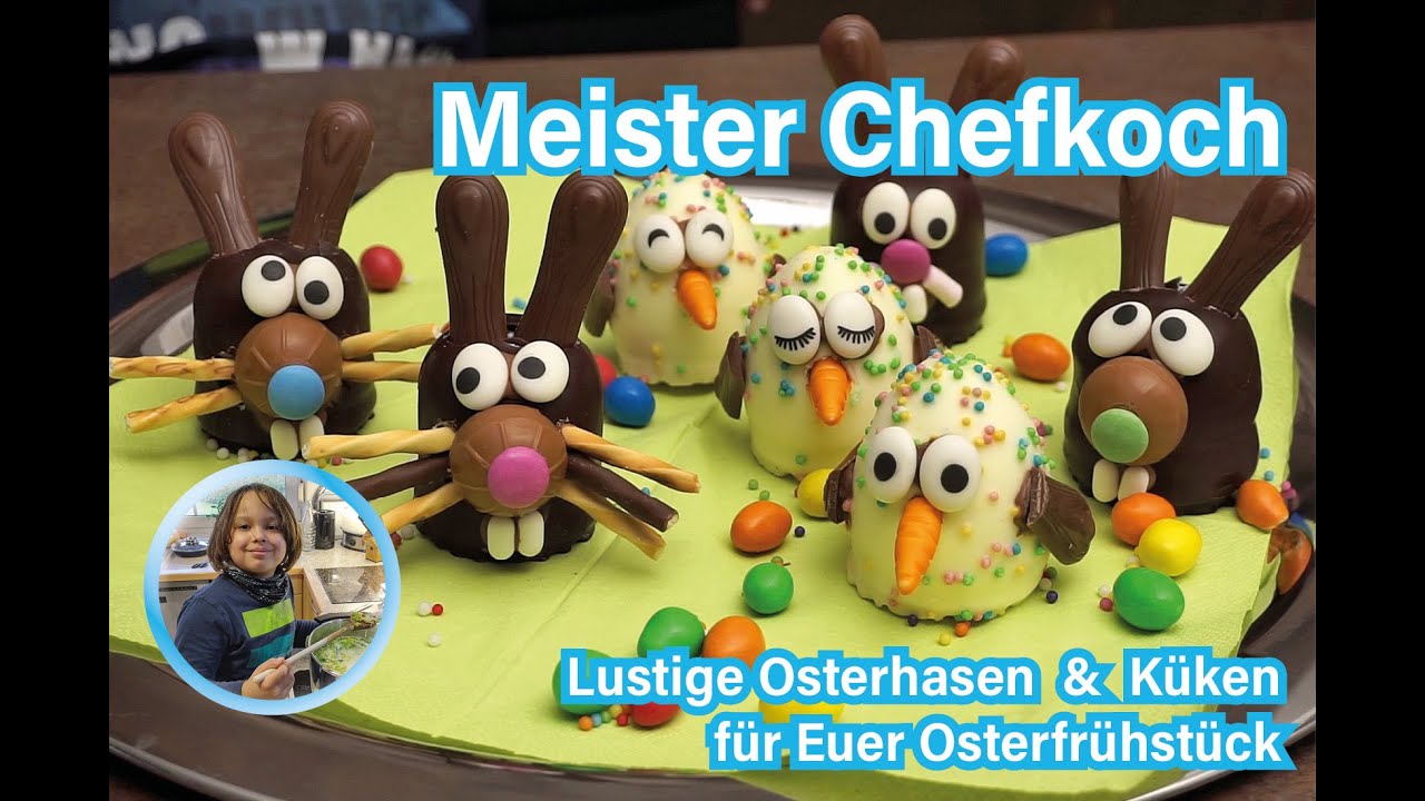 Osterfrühstück - Lustige Schokokuss Osterhasen & Küken