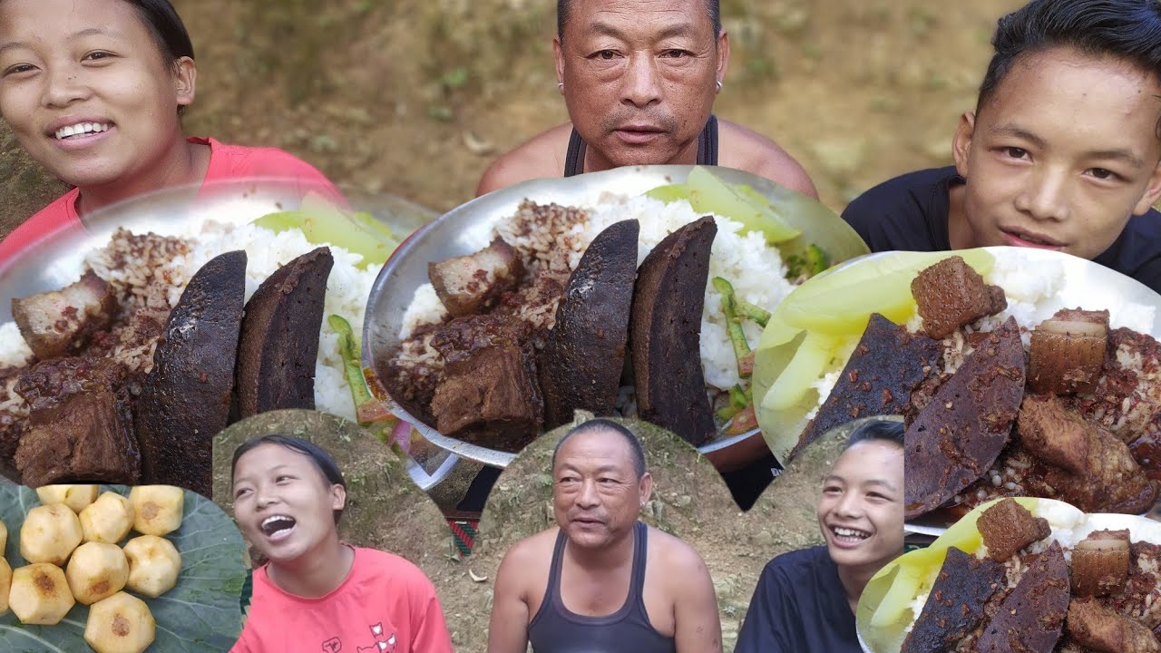 Mukbang Eating||simple pork liver Curry with squash northeast India||Khips Vlog...