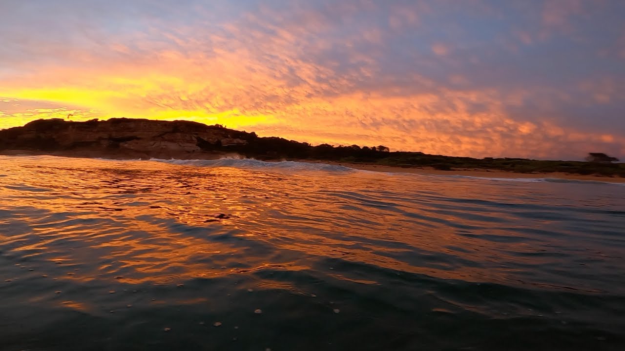 POV SURFING AMAZING SUNSET! (RAW)