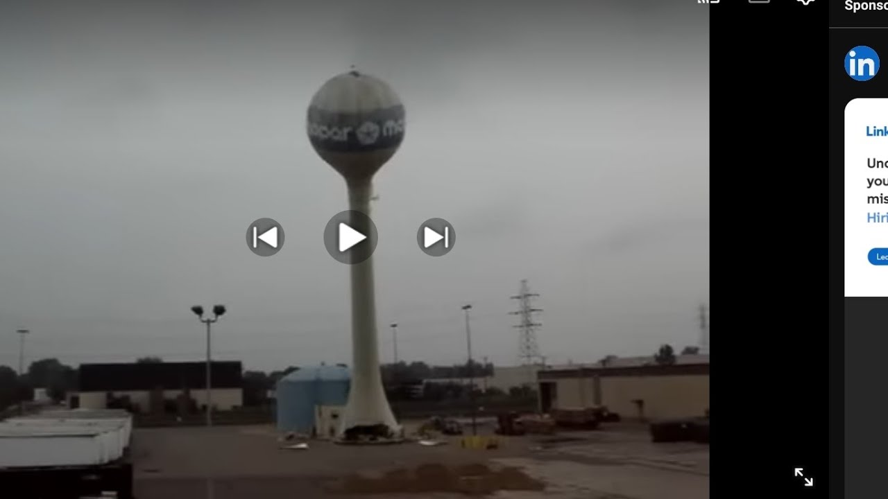 Mirror water. Tower demolition 