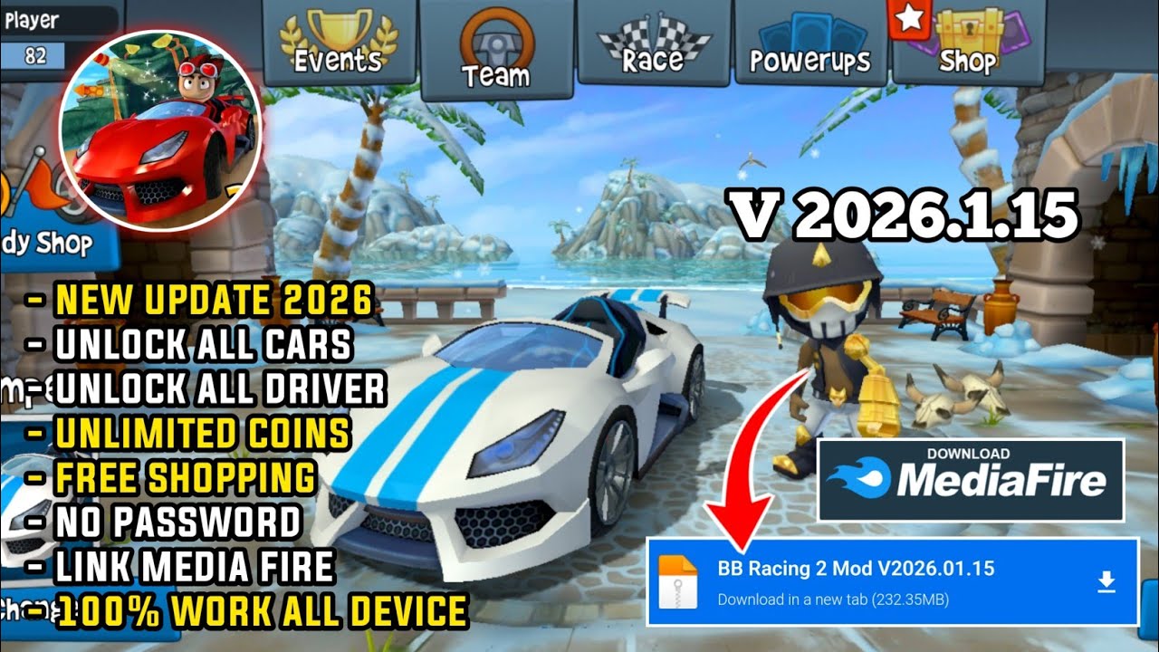 Beach Buggy Racing 2 Mod Apk V2026.1.15 Terbaru 2026 - Unlock All Cars & Free Shopping