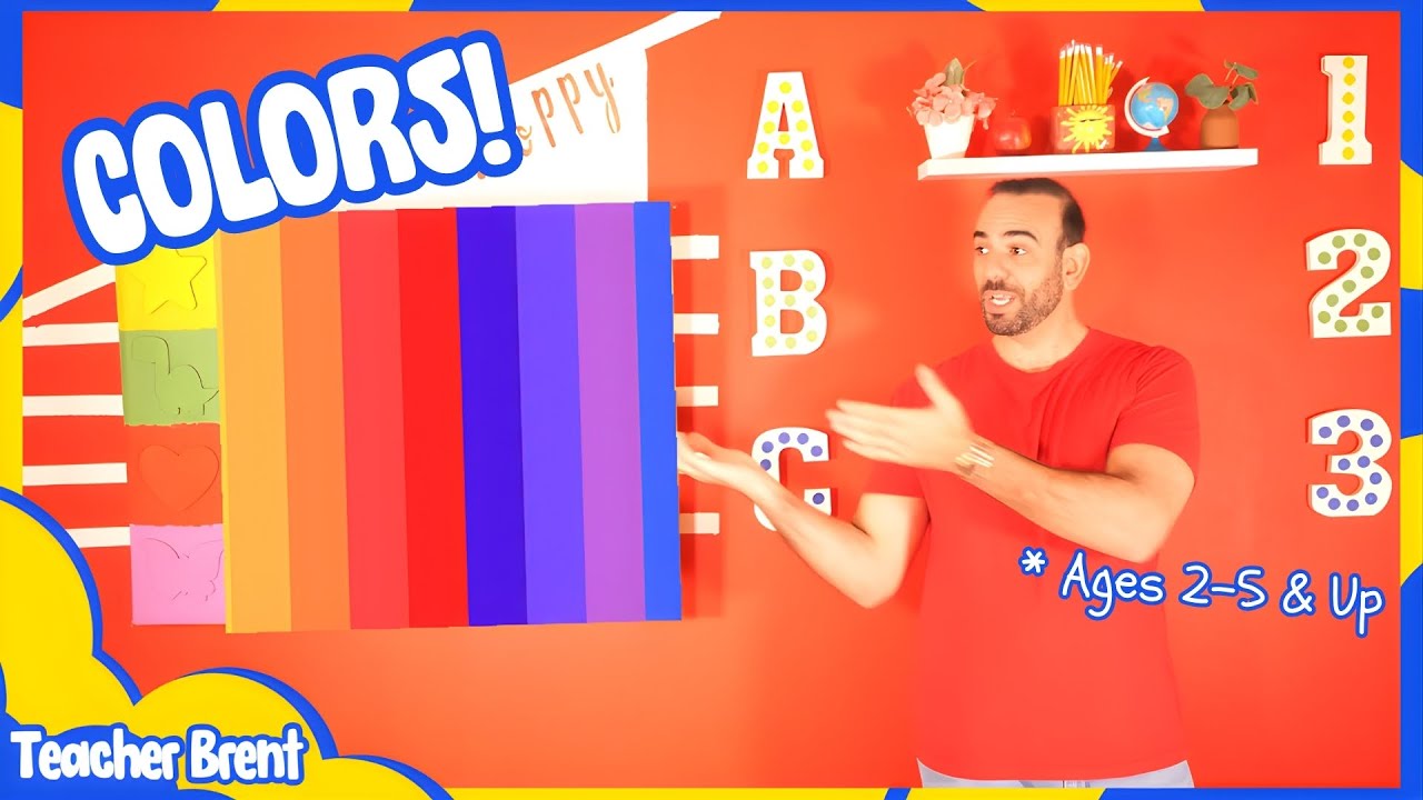 Learn Your Colors With Teacher Brent! Red, Yellow, Blue & More!