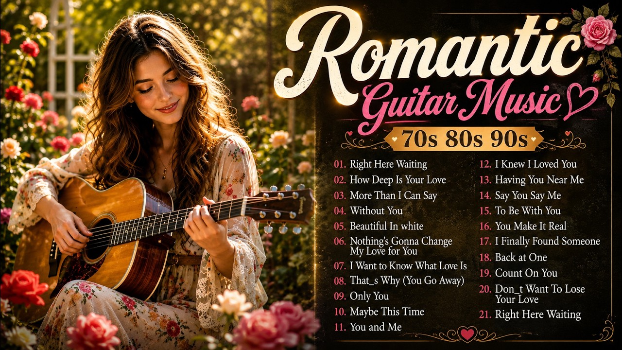 TOP 30 GUITAR MUSIC - Great Guitar Romantic Of All Time -Soothing Guitar Melodies To Mend Your Soul