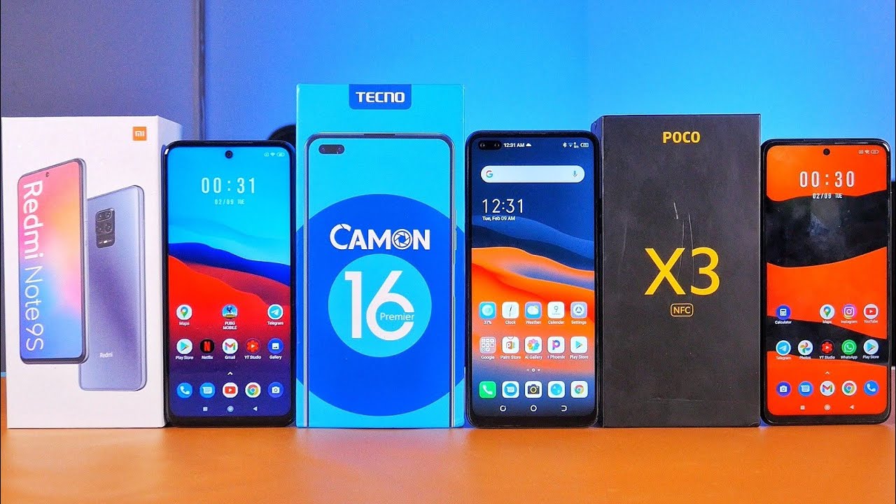 Poco X3 NFC vs Redmi Note 9s vs TECNO Camon 16 Premier: