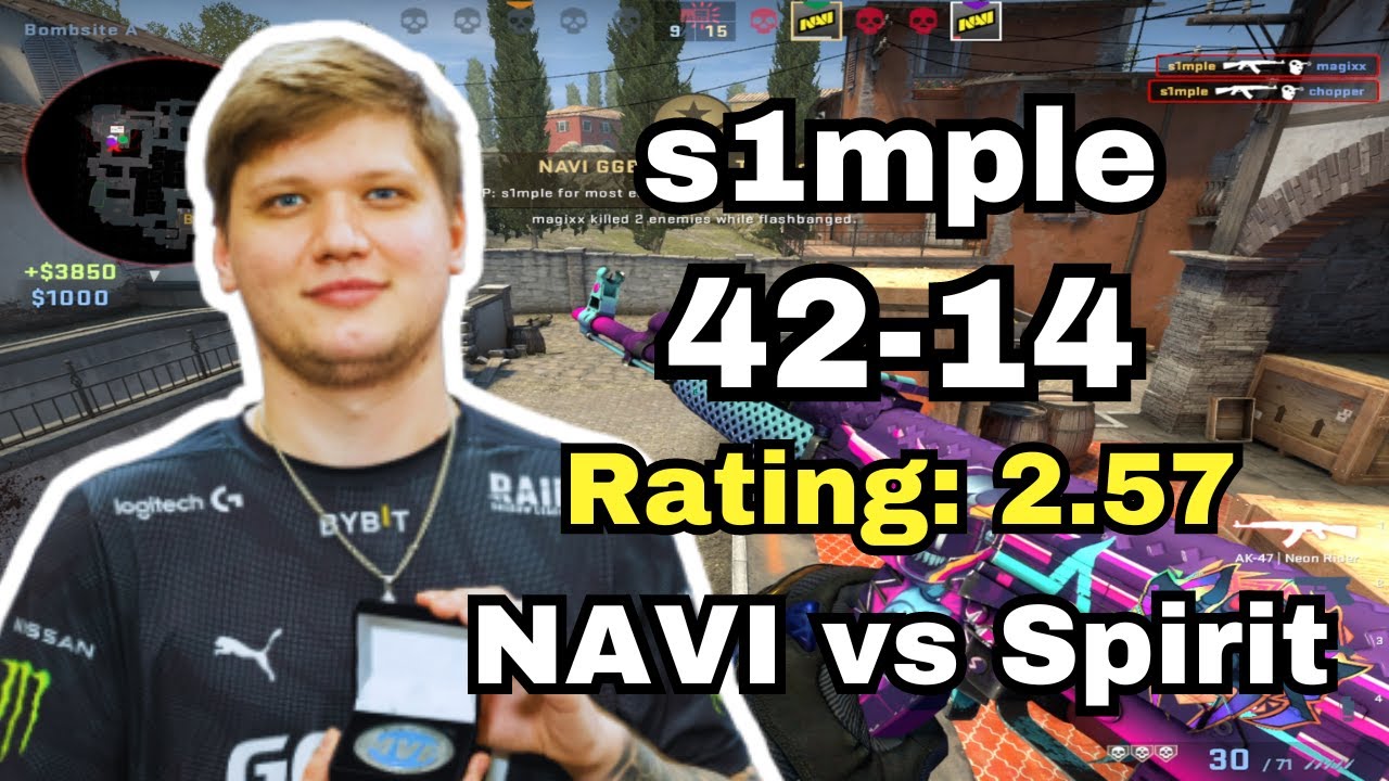 【4K】2021 s1mple (42-14) Rating 2.57 NAVI vs Spirit | Classic CSGO POV 15 #csgo #pov