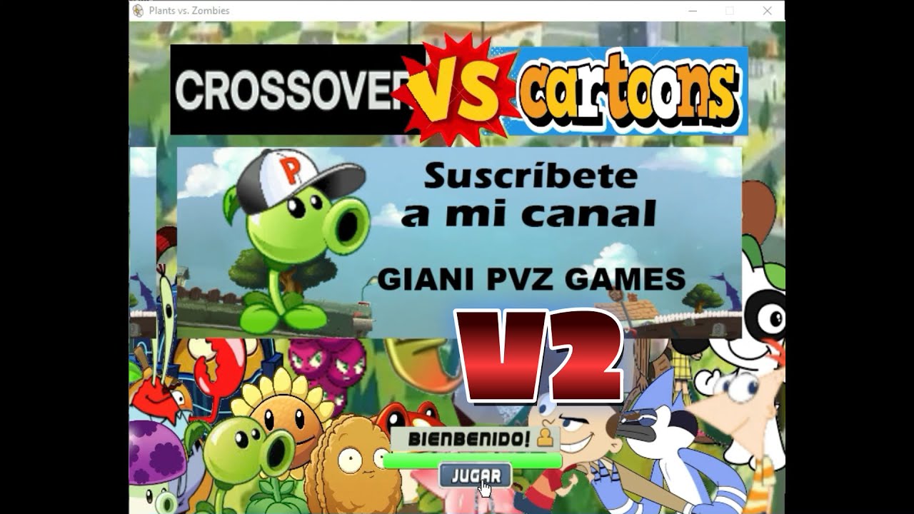 PVZ Mod Crossover vs Cartoons V2 supervivencia piscina día dificil ❤ ¡Descarga en la descripcion!
