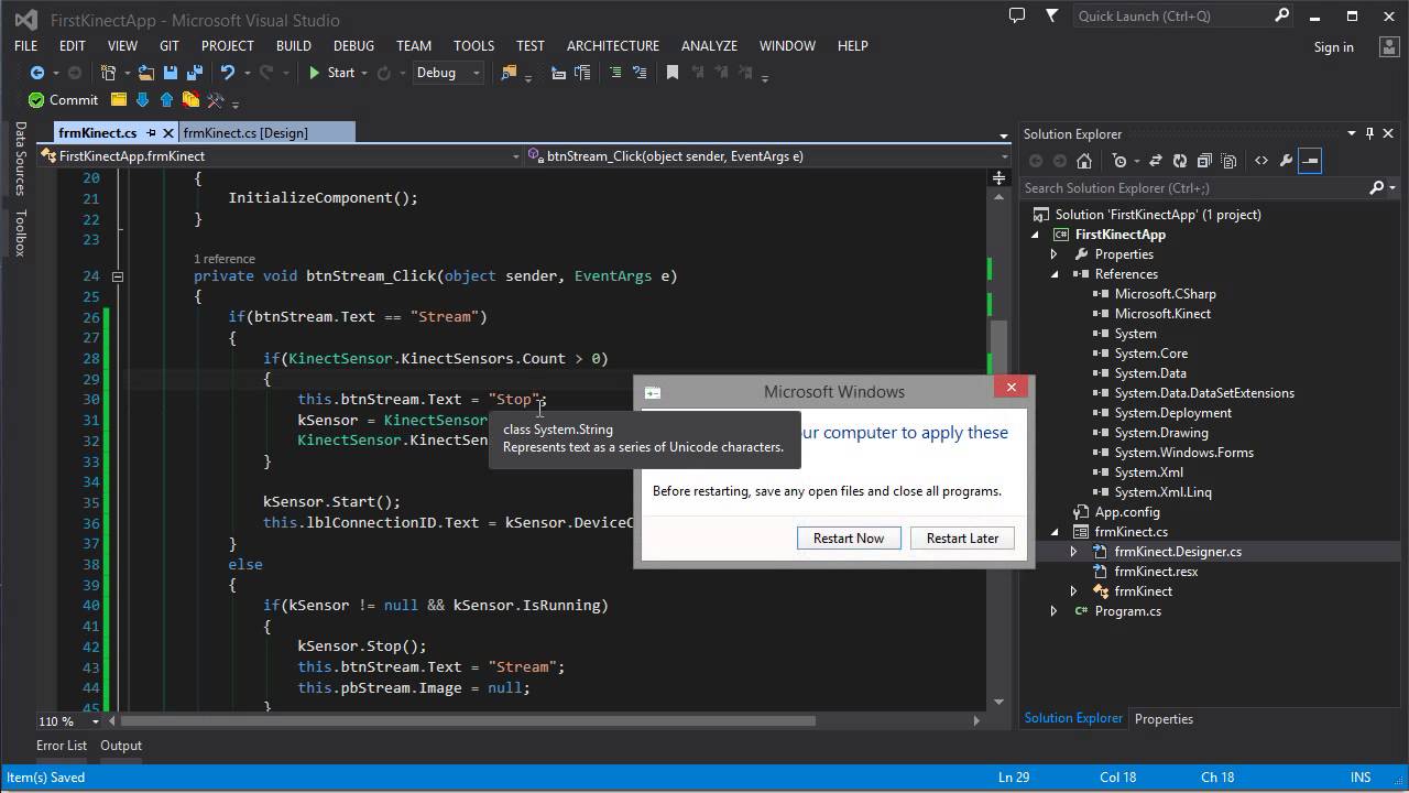 Introduction to Kinect development Part 1