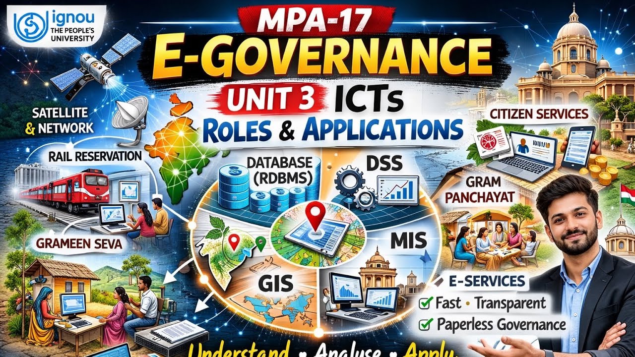 How ICT Makes Governance Work? (Databases, DSS, GIS, MIS)| MPA17 Unit3 | IGNOU |The Education Part❤️