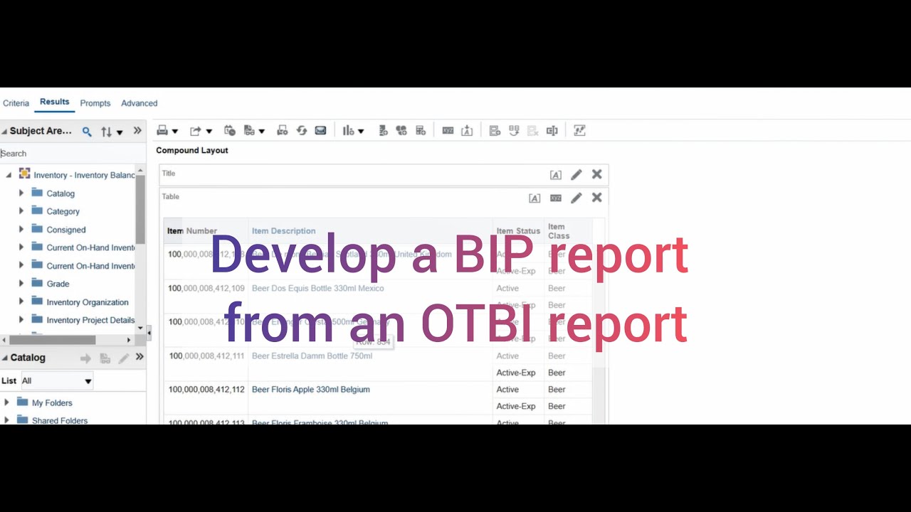 Как создать отчет BIP на основе отчета OTBI в Oracle Fusion