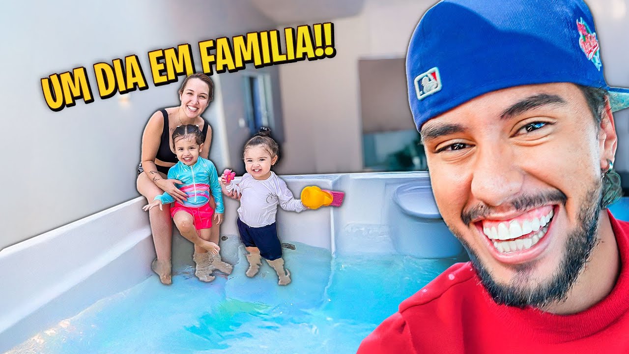 UM DIA INTEIRO EM FAMÍLIA❤️  ENCHI A HIDROMASSAGEM DA NOSSA CASA PRA ISABELA E AYLA!
