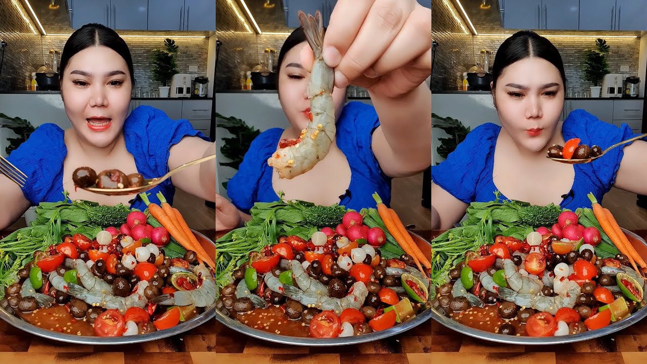 ตำเห็ดเผาะกุ้งสด #ยั่่วๆจร้า | ไอซซี่ กินยั่ว