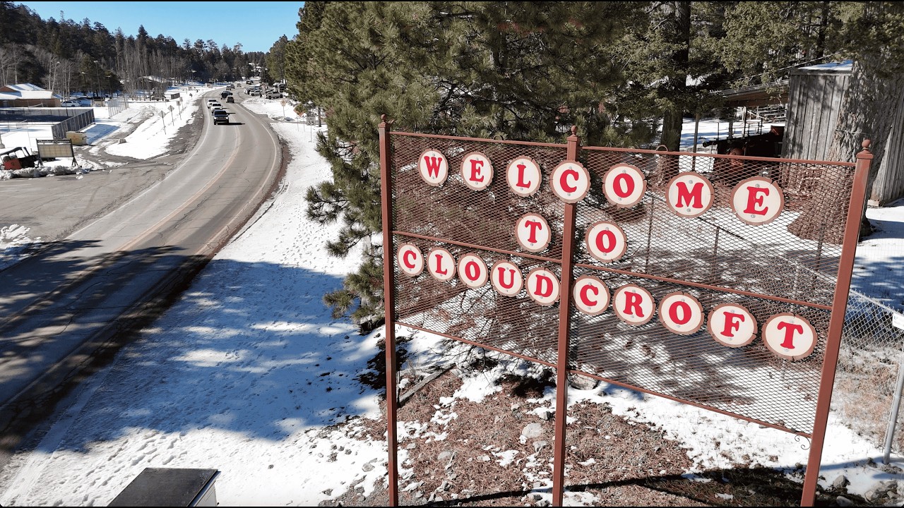 Flying over the Village of Cloudcroft in New Mexico