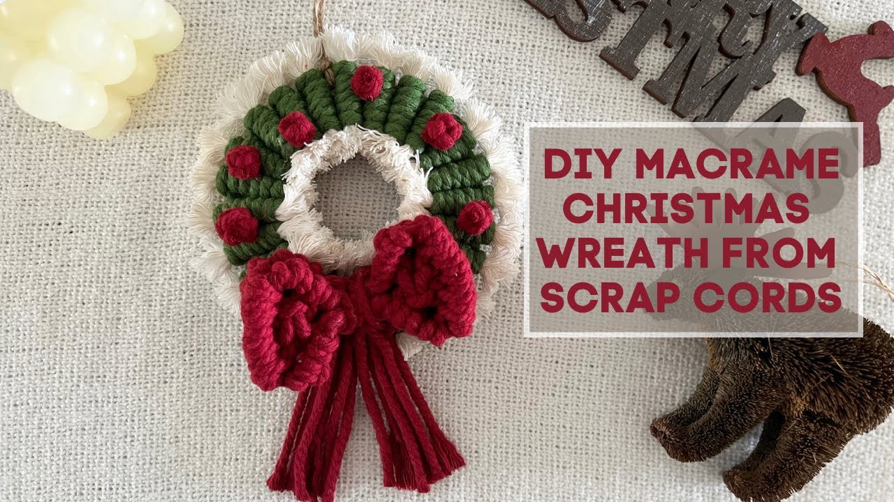 DIY Macrame Christmas Wreath from Scrap Cords | EASY Macrame Tutorial | Christmas 2022 Design