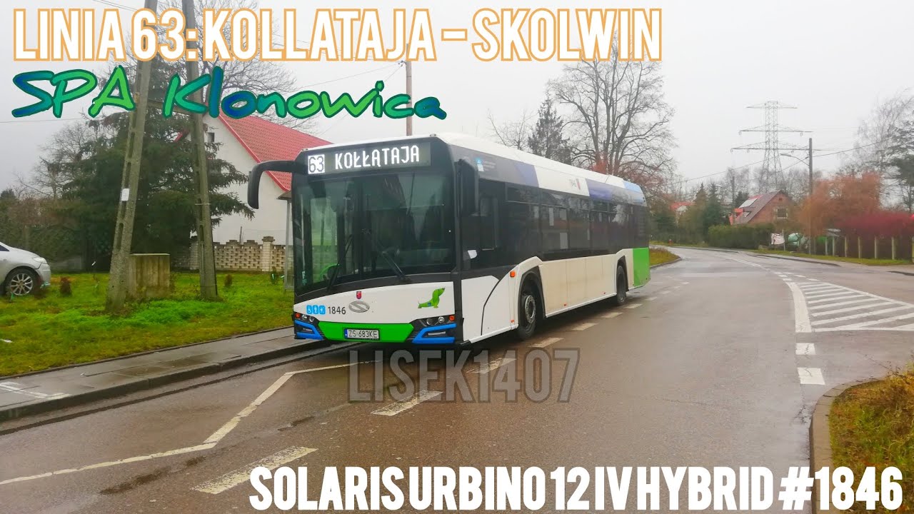 Szczecin linia 63 Kołłątaja - Skolwin (Solaris urbino 12 IV Hybrid#1846) *POZDROWIENIA DLA KIEROWCY*