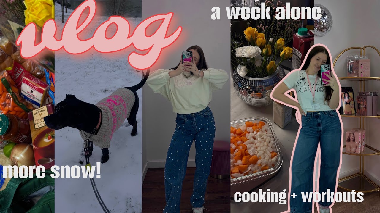spend a few days with me💞work, snow days, cook with me & more✨🫶🏻