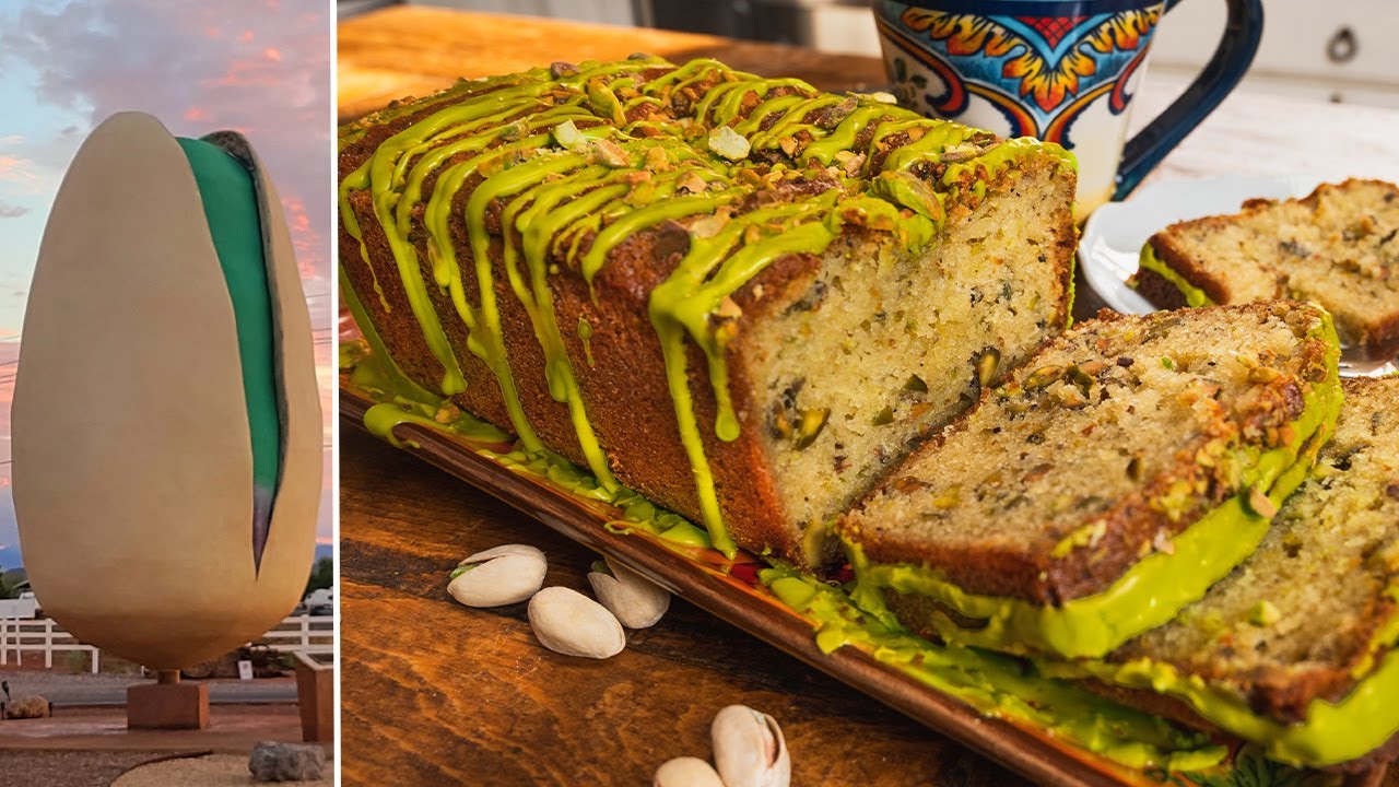 PISTACHIO CAKE LOAF: Sweet, Nutty, & So Delicious/Plus check out the World's Largest Pistachio