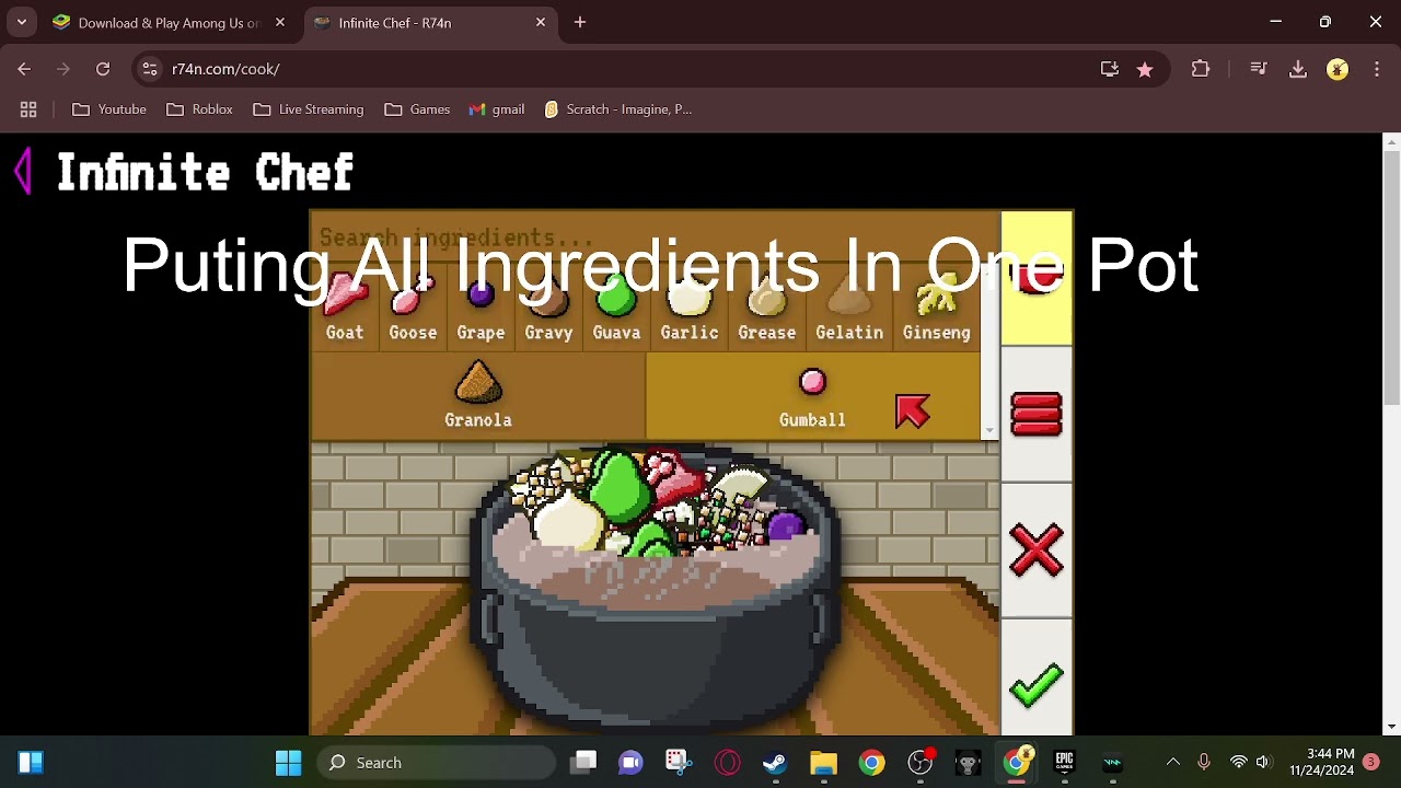 Mixing Every Ingredient In Infinite Chef!
