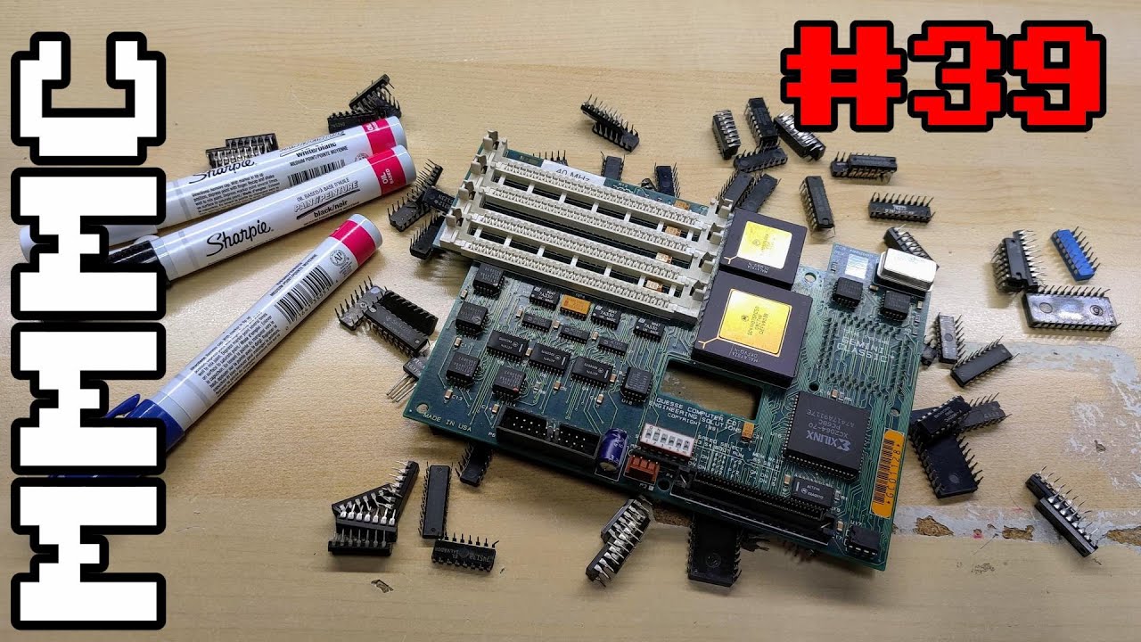 A Mac Classic accelerator, some chips as old as me and some Sharpie paint pens