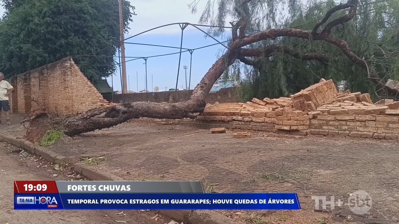 Chuva com vento forte causa estragos, em Guararapes