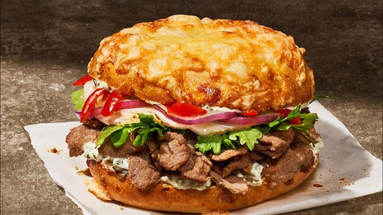 PANERA-SPICY STEAK ASIAGO BAGEL STACK