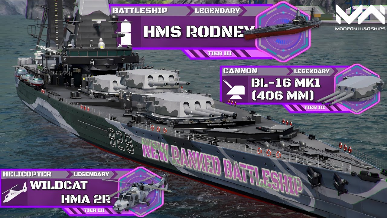 New Ranked Battleship! HMS Rodney Full Review and Gameplay | Modern Warships