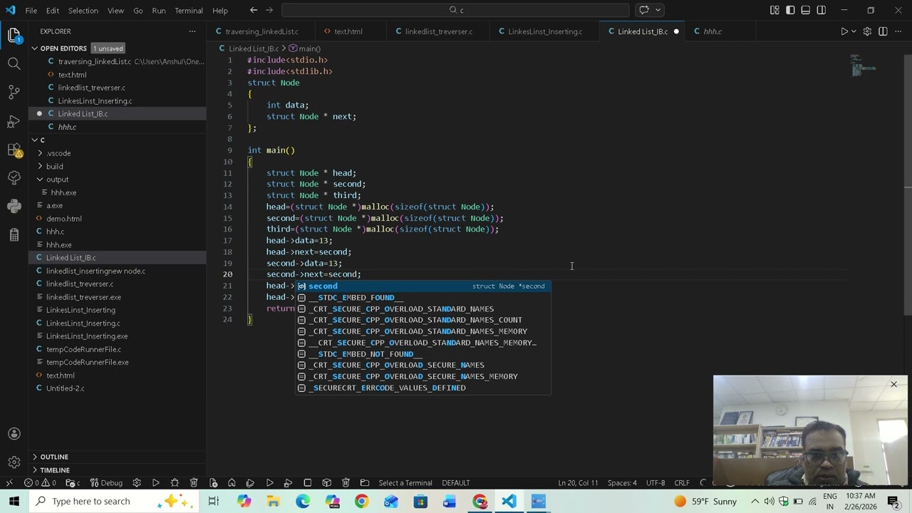 linked list  insert At Begin part 1