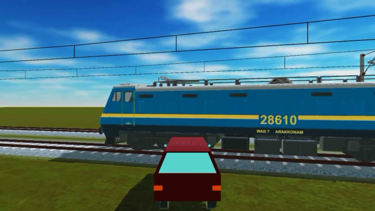 WAG7 Locomotive VS Small Car - Which IS More Strongest? - Indian Train Crossing 3D - 334 Episode