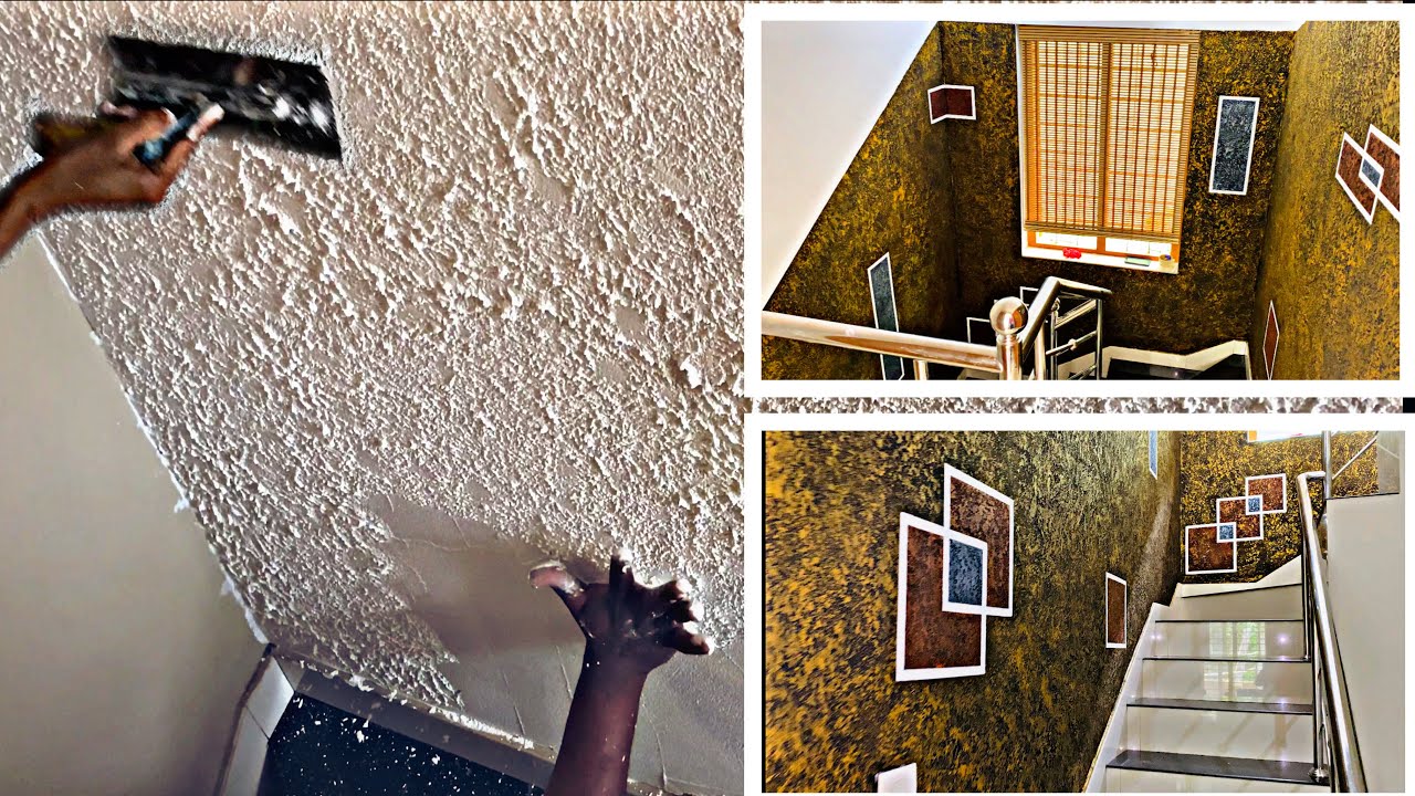 New wall punch putty texture design on interior|jotun rustic plaster