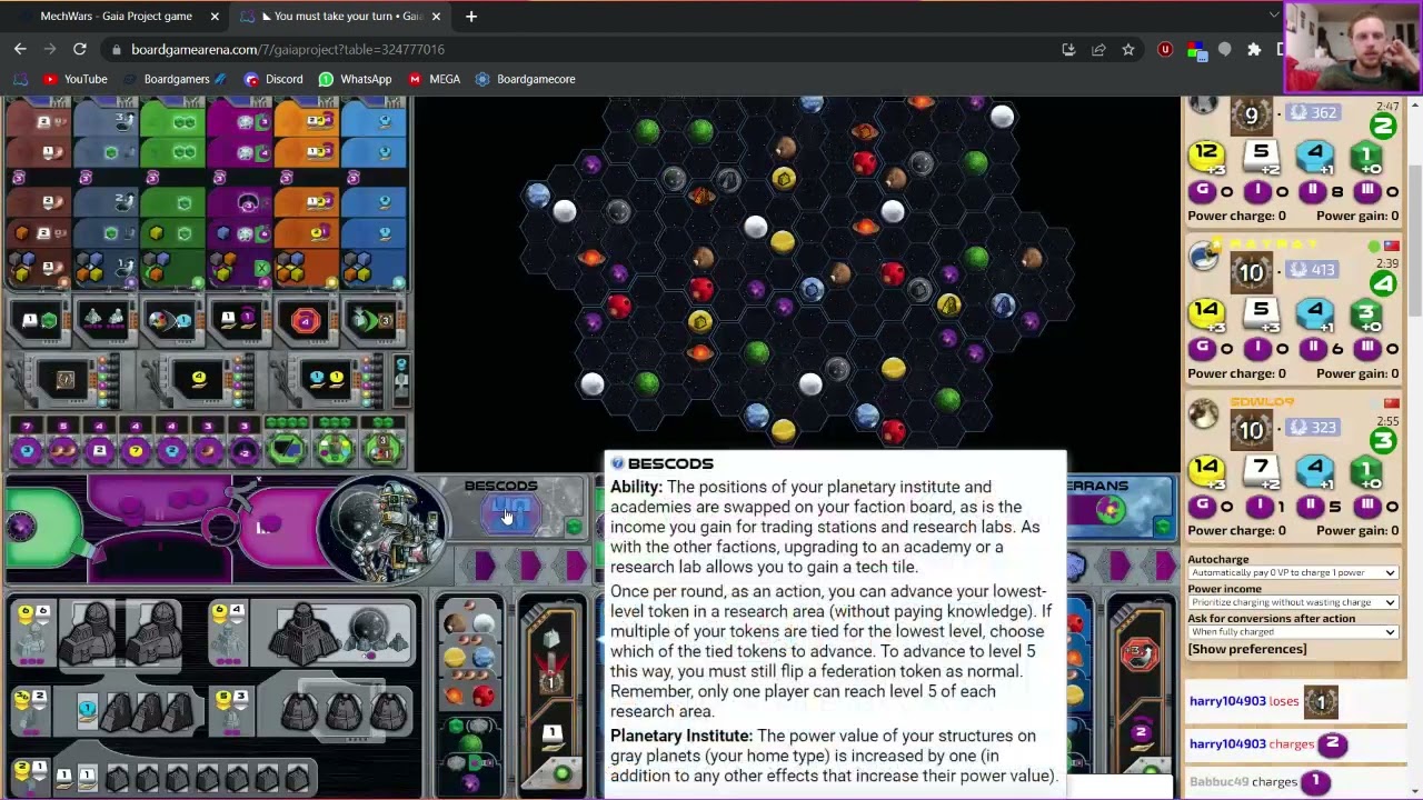 Gaia Project on BGA - Bescods game