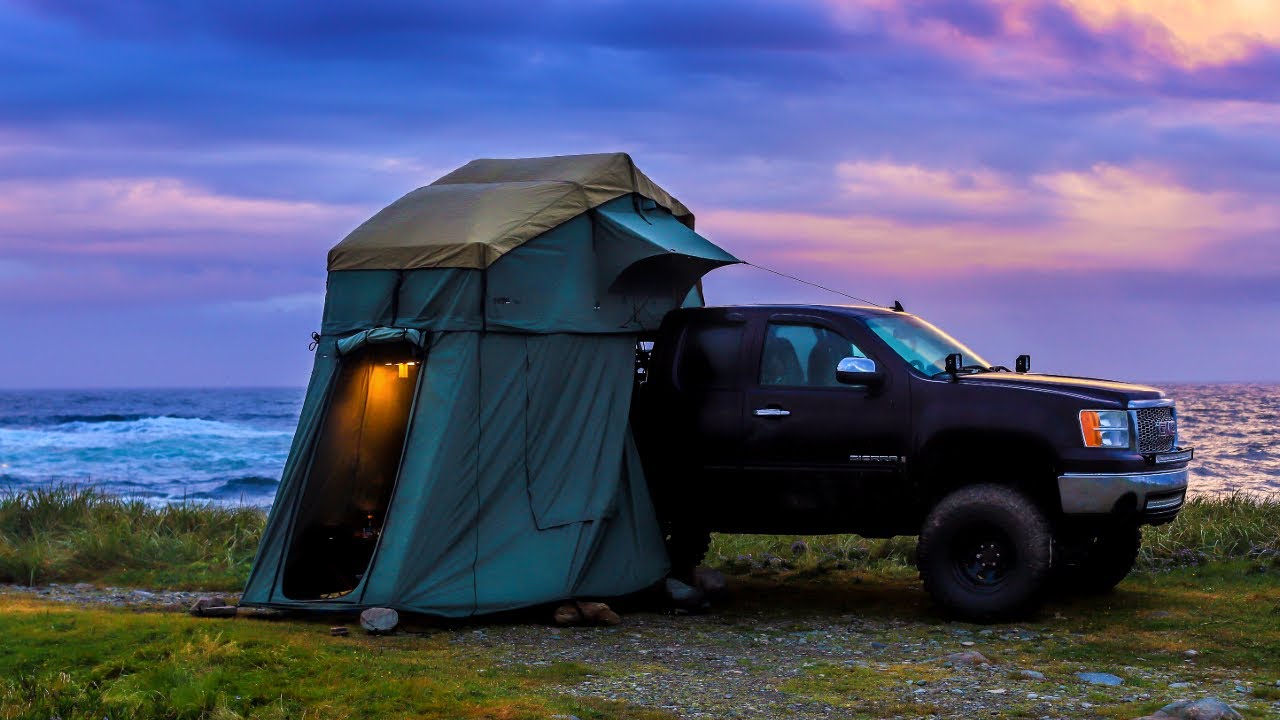 Camping In Heavy Rain And Wind Storm