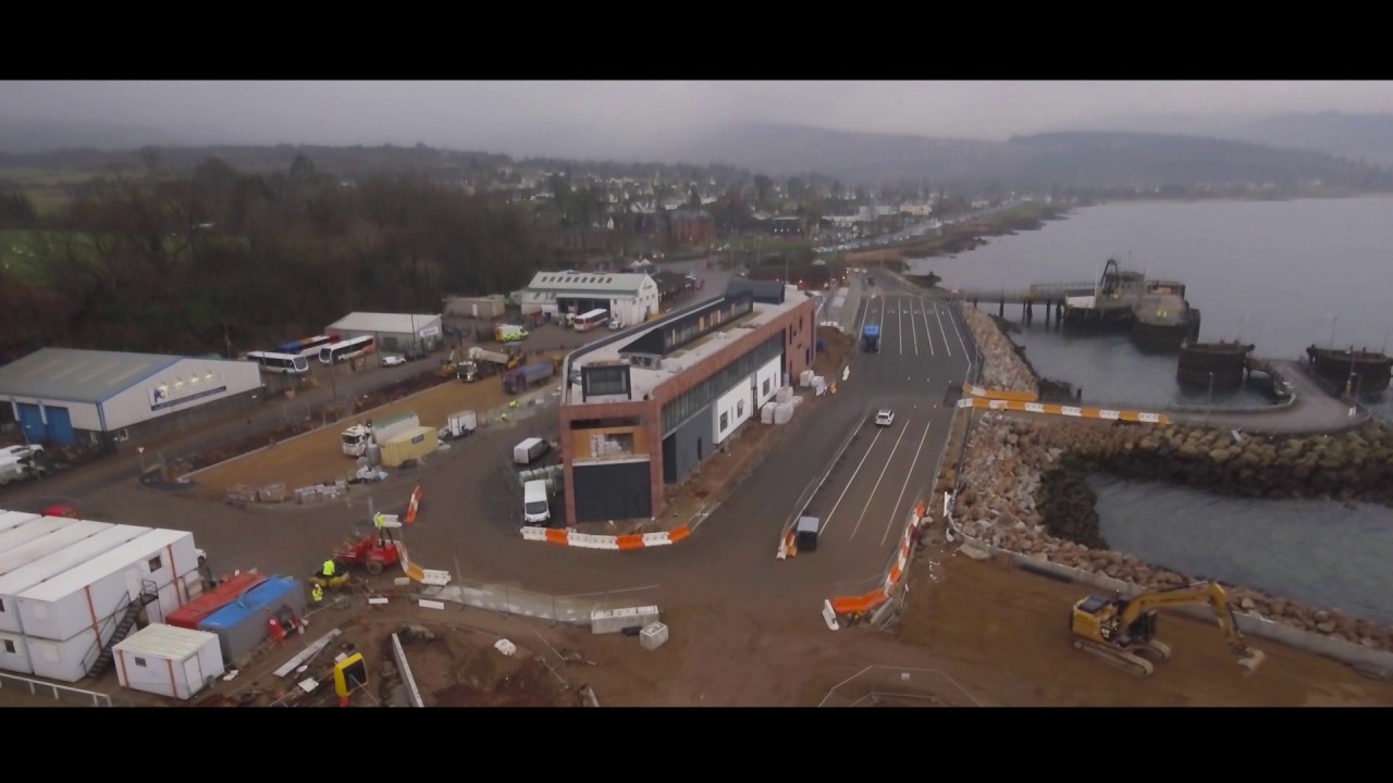 Brodick Ferry Terminal Redevelopment Aerial Drone Footage February 2017